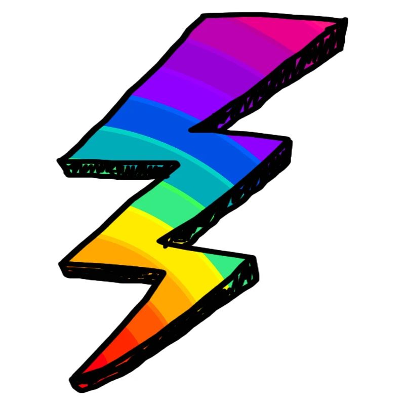 Éclair coloré. Arc en ciel