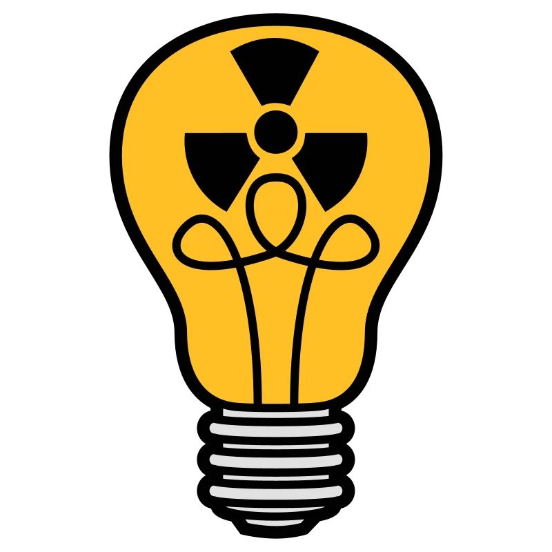 atom energy sign symbol radioactive light bulb