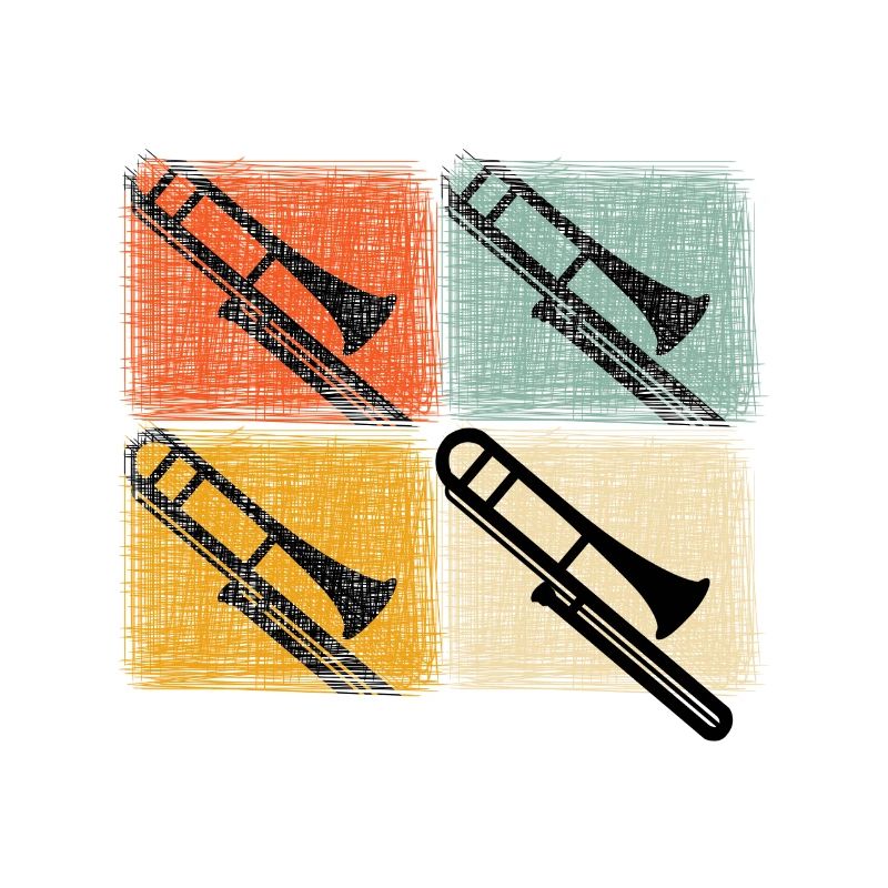 Conception de trombone trombone rétro vintage