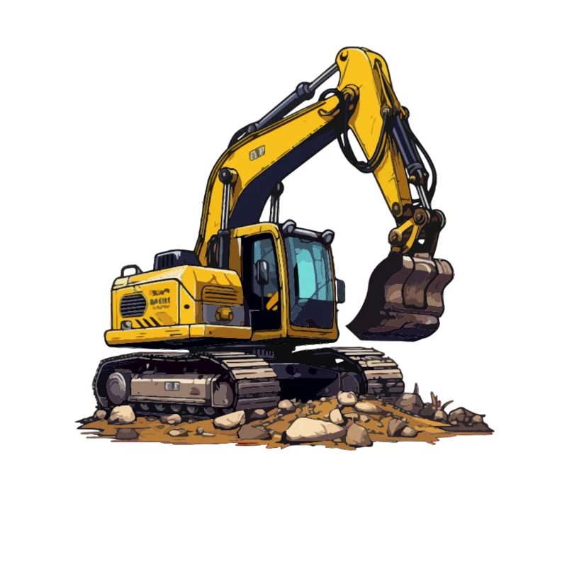 Realistic Comic Excavator