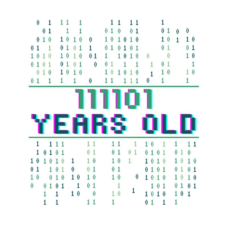 61st Birthday 61 years old Binary Code Coder