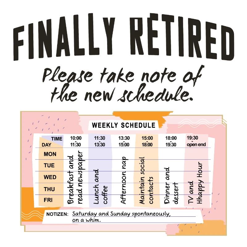 Retired Schedule Daily Routine