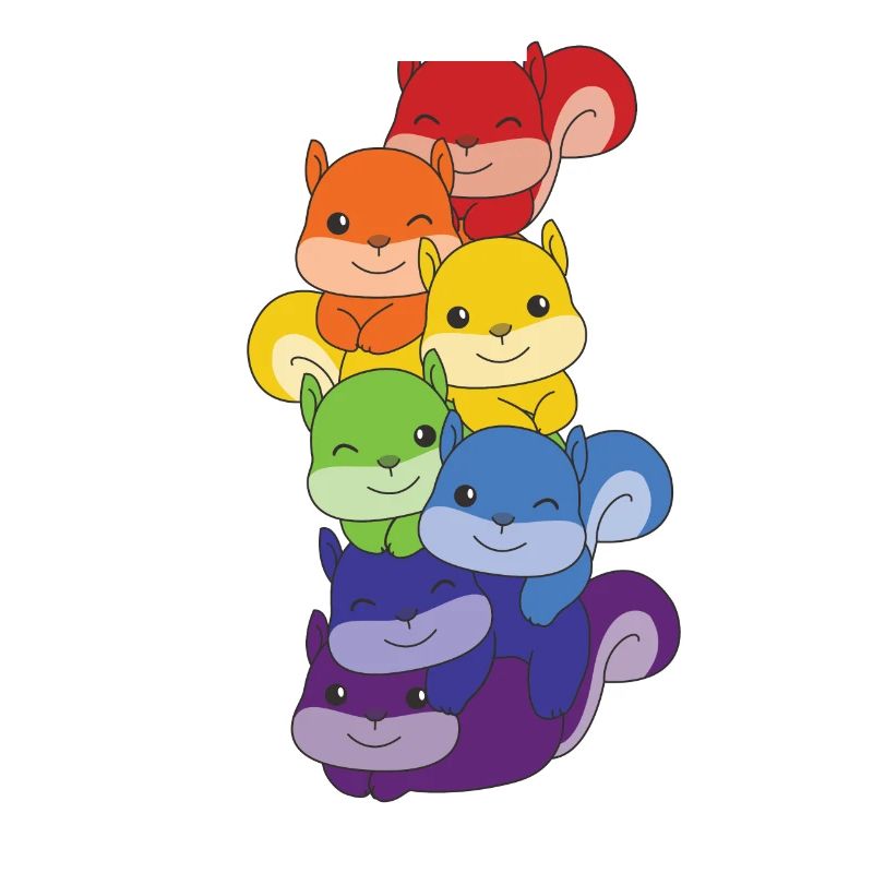 Regenbogen Eichhörnchen süße bunte Eichhörnchen