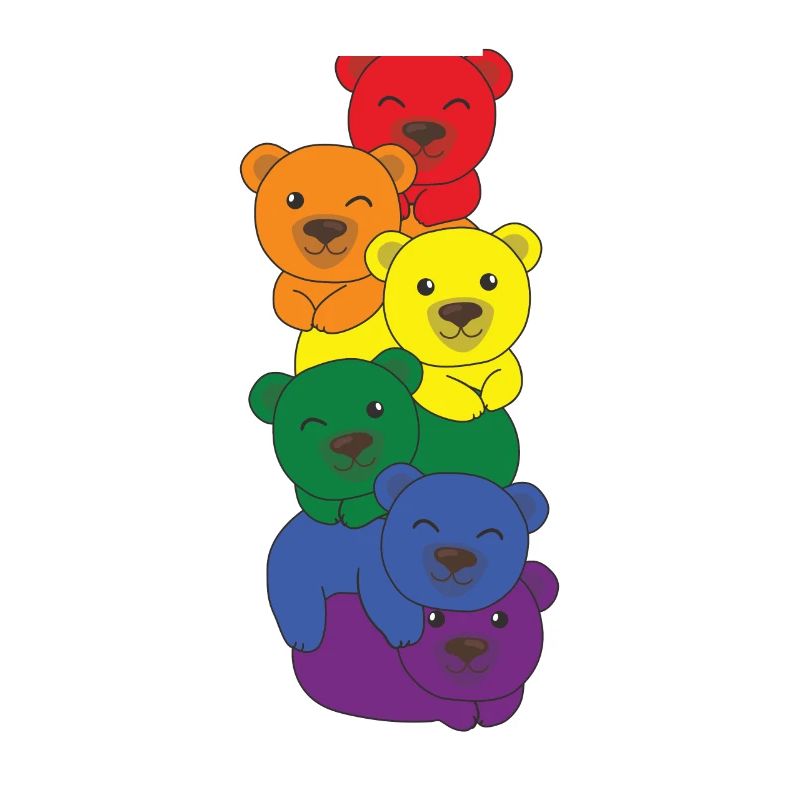Rainbow Flag Pride LGBTQ Mignon Bear Stack
