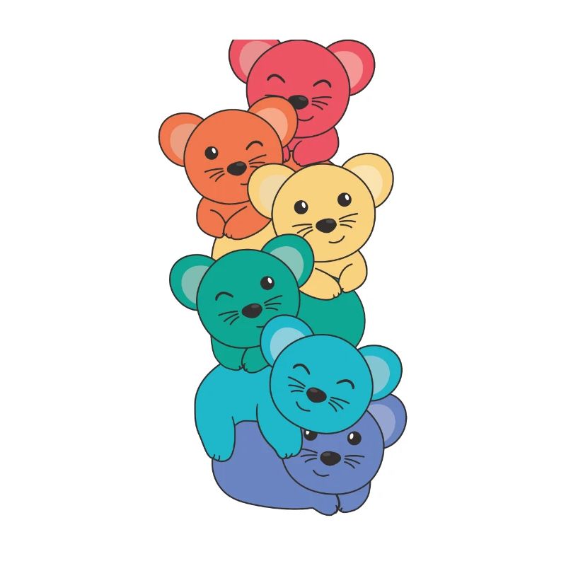 Rainbow Flag Pride LGBTQ Cute Mouse Stack