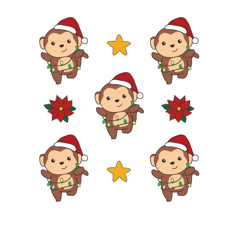 Monkey Christmas Winter Animals Monkey