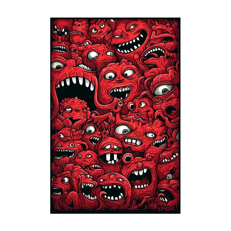 Drôle Monstre Rouge Mix Objet Caché