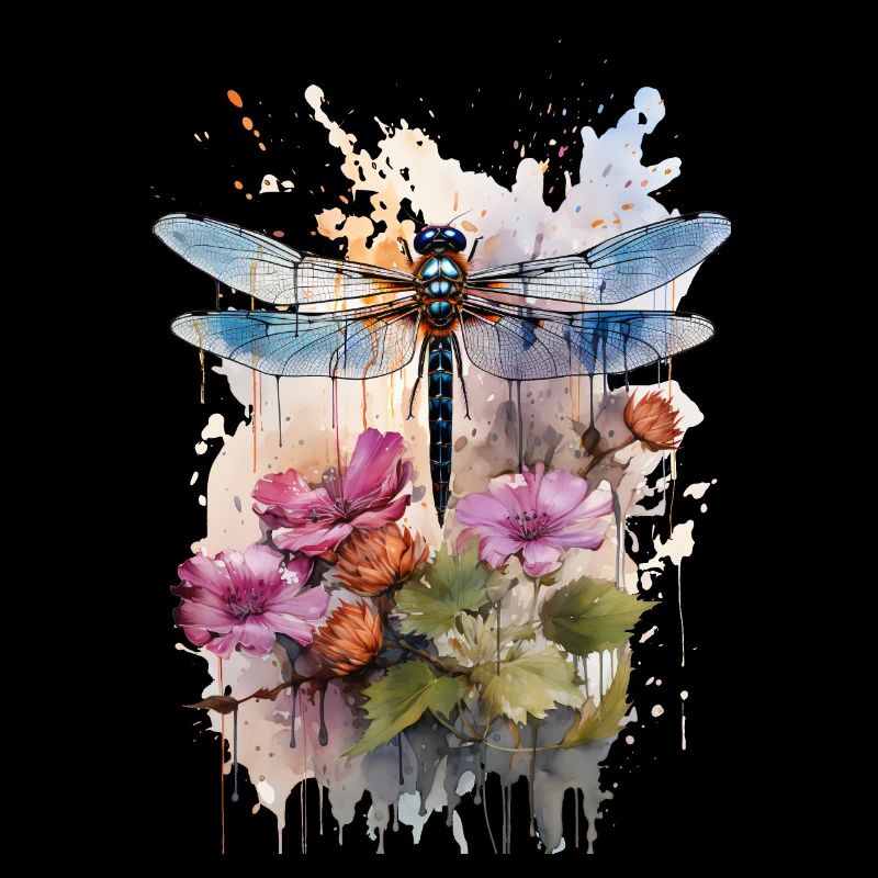 Dragonfly as a watercolor artwork