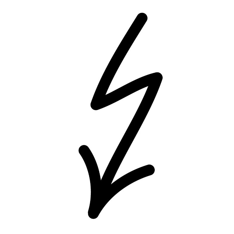 Flèche éclair en bas à gauche