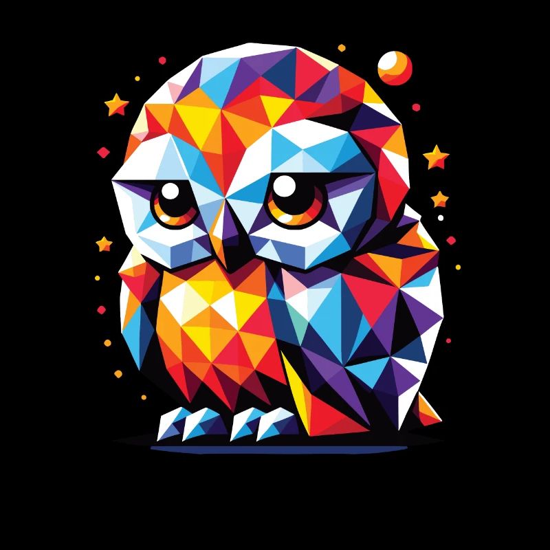 Nachteule Nachtdienst Polygon Vektor Eule
