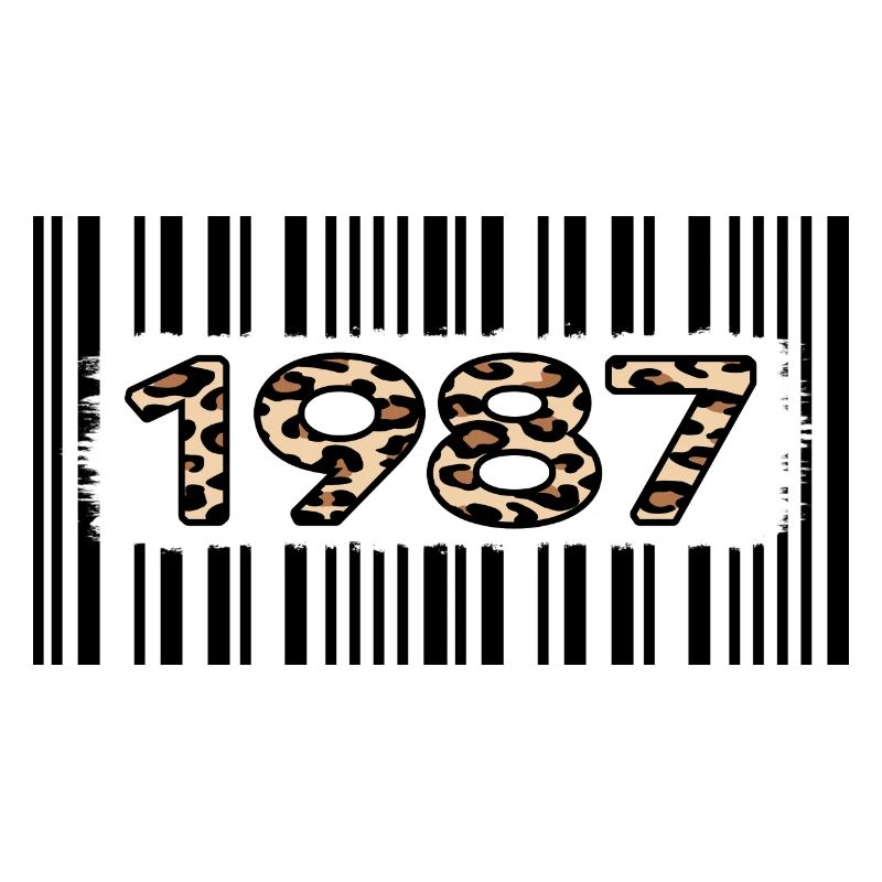 1987 anniversaire 35 ans anniversaire code à barres léopard