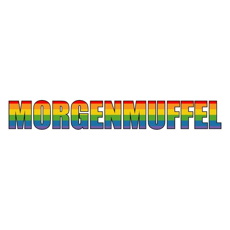 Morgenmuffel regenbogen Outline schwarz