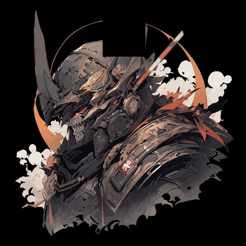 Futuristic Samurai Warrior Clouds