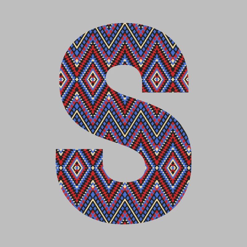 Monogram Letter S- geometric pattern