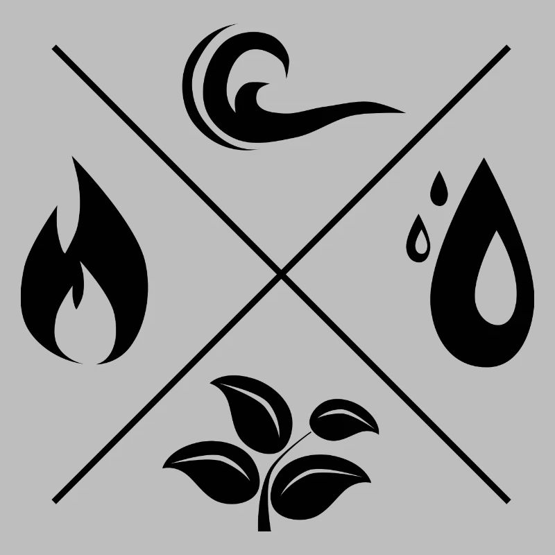 Les 4 éléments - feu, eau, terre, air