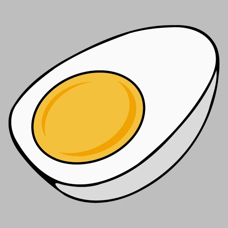 Egg cooked half divided