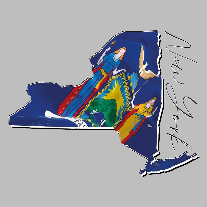 New York (États-Unis) | Drapeau réel | Flag Map Script