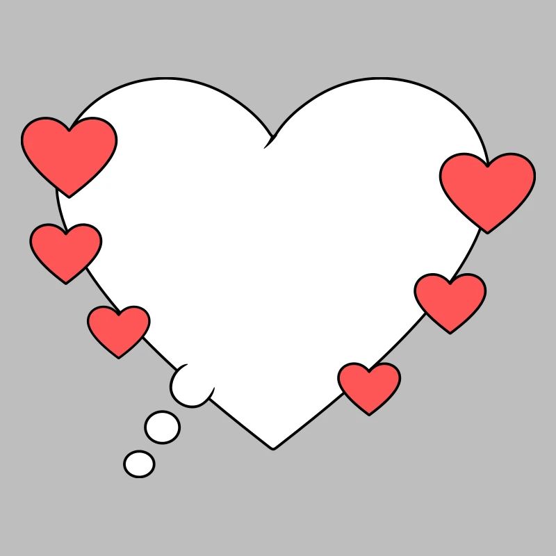 Thought bubble with hearts
