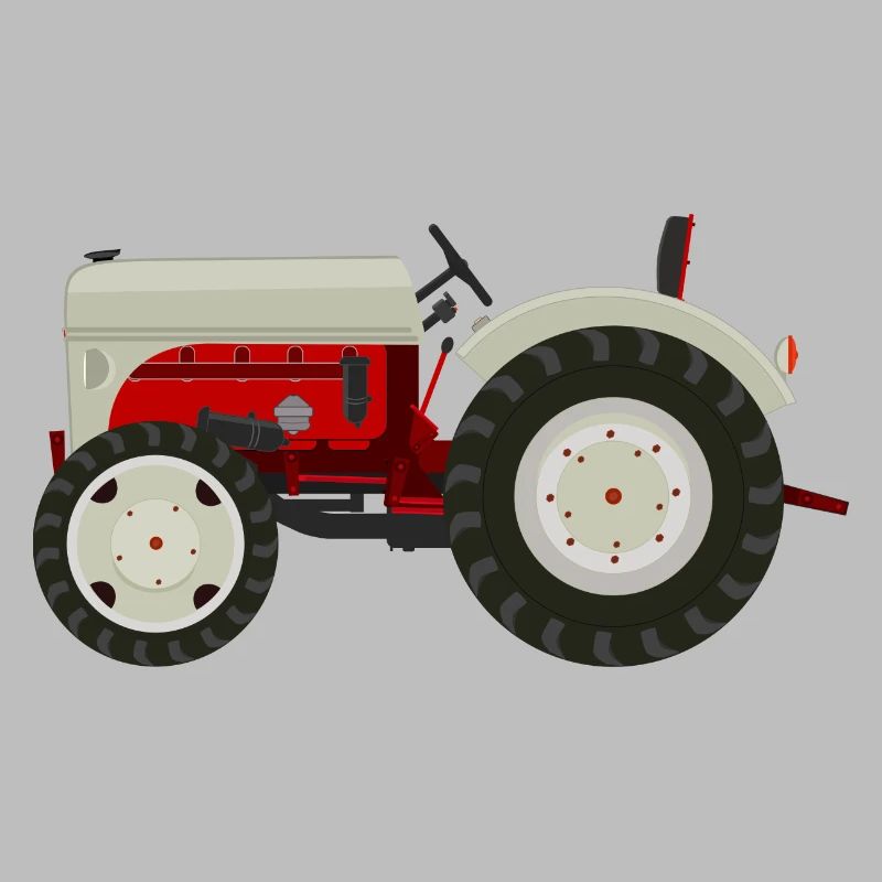 Retro Oldtimer-Traktor beige