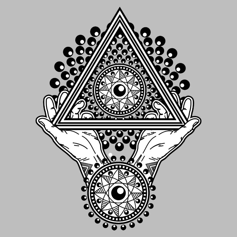 Pyramide Illuminati et œil omniscient dans le triangle