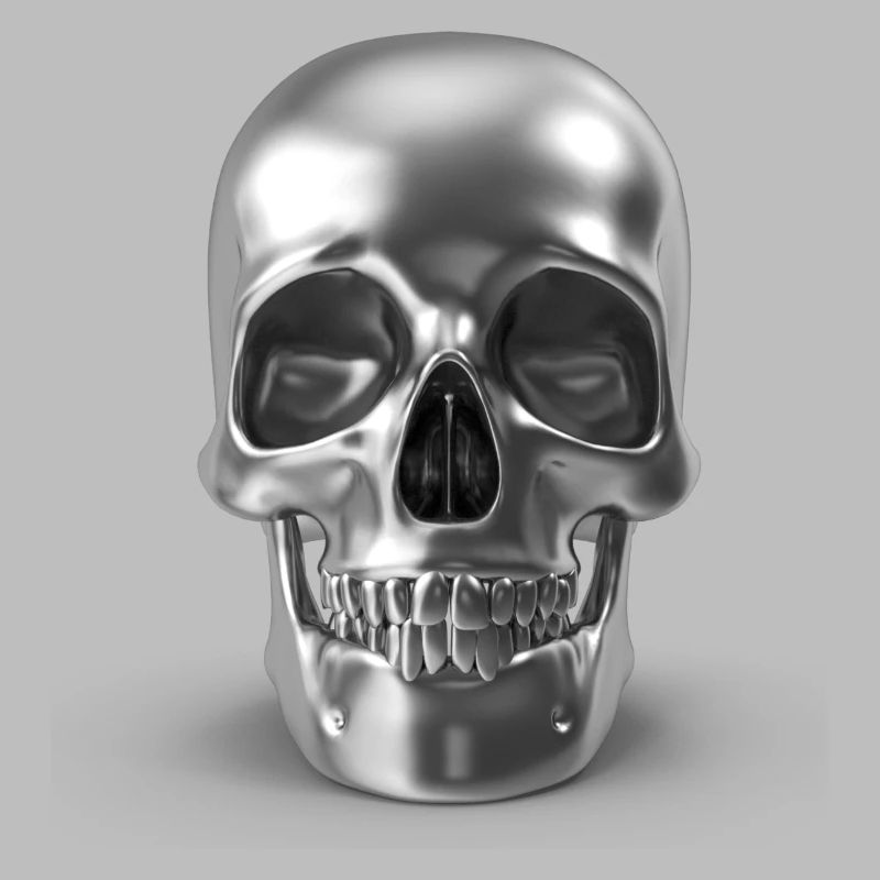 Silver Skull - silber schädel 3D