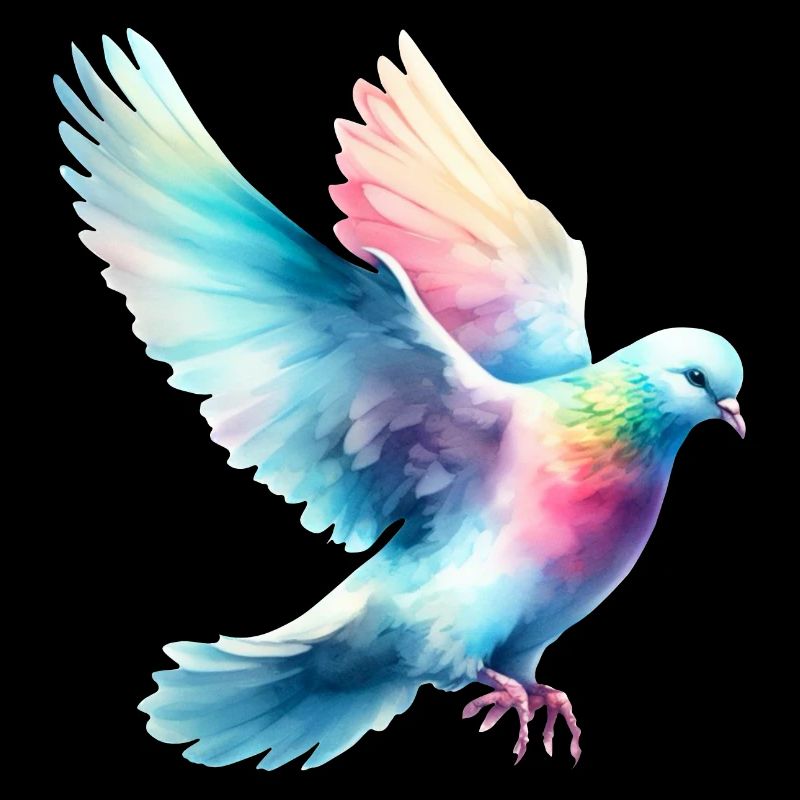 Rainbow Flight: Fliegende Taube