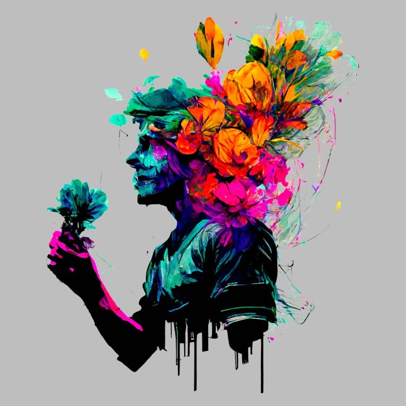 Psychedelic Artwork - Man with Flowers