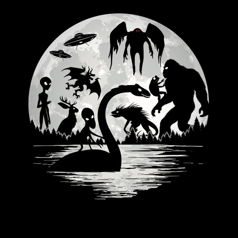 Bigfoot Mothman Jersey Devil Alien Cryptids