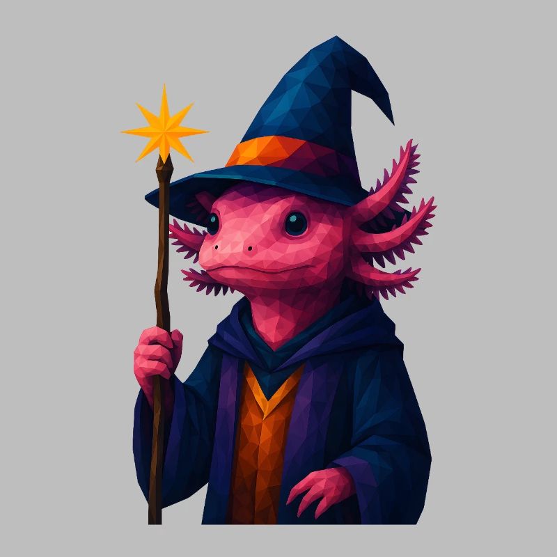 WPAP Animals - Axolotl Wizard Coat Wizard Hat