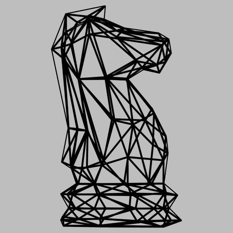 Chevalier de Chessman composé de lignes, polygone