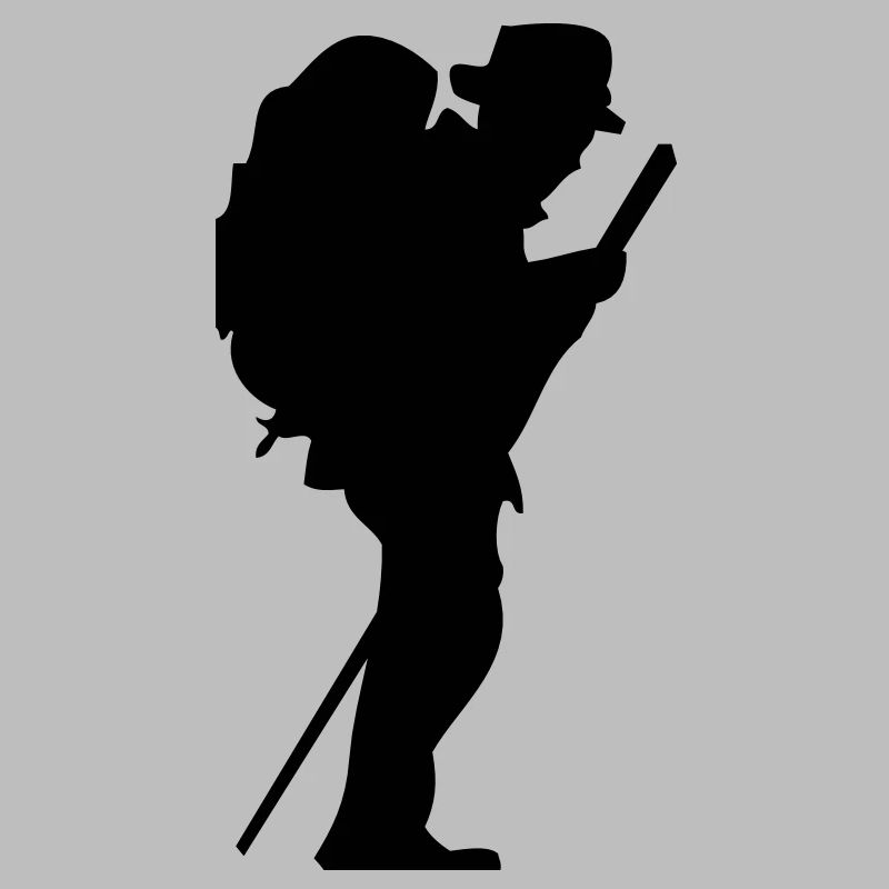 Man walker with stick