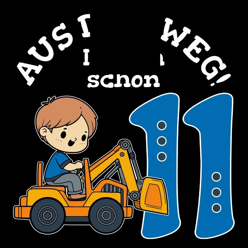11. Geburtstag Bagger Junge
