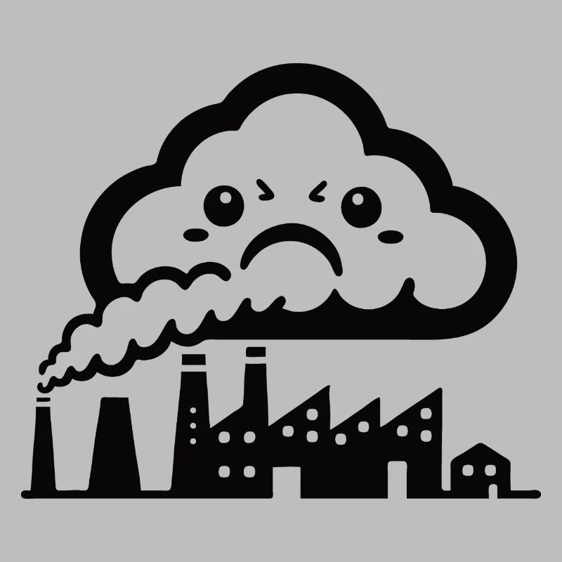 Dioxyde de carbone CO₂ - Drôle de nuage de fumée Conception de bande dessinée