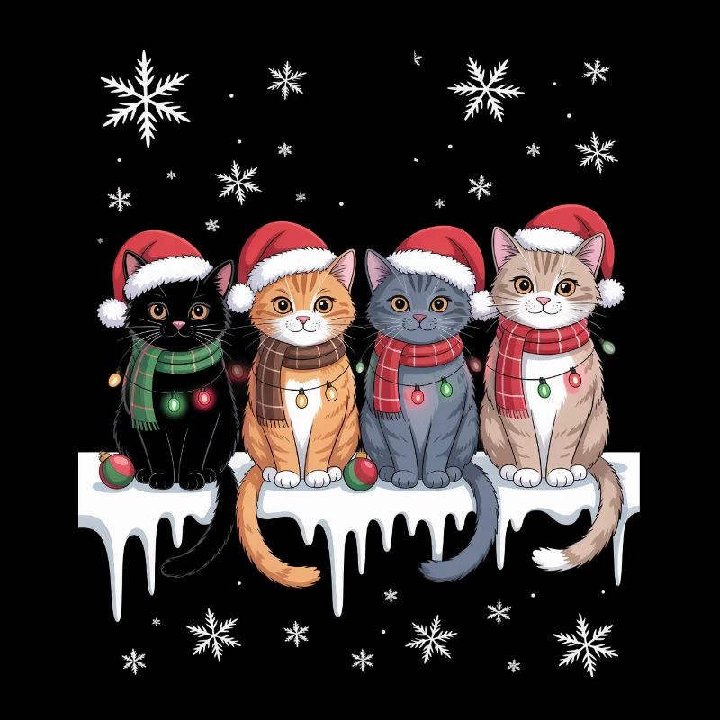 Cute Cat Reindeer Christmas