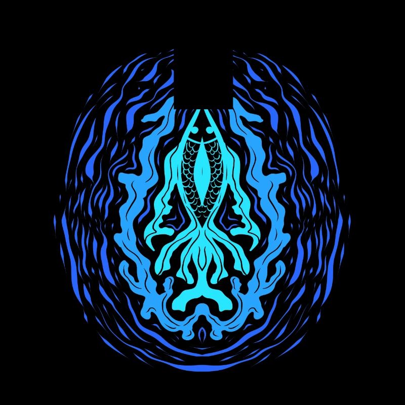 "AQUA" ~ Psychedelic Fish Pattern