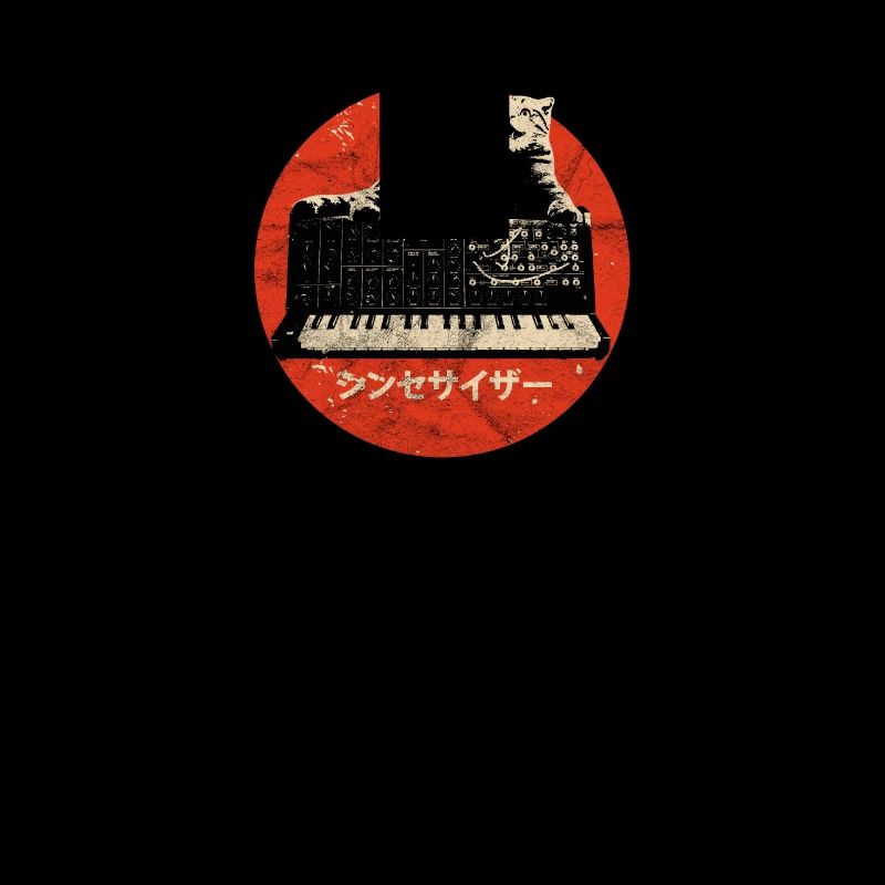 Vintage Synth & Cat - Analoger Synthesizer Nerd