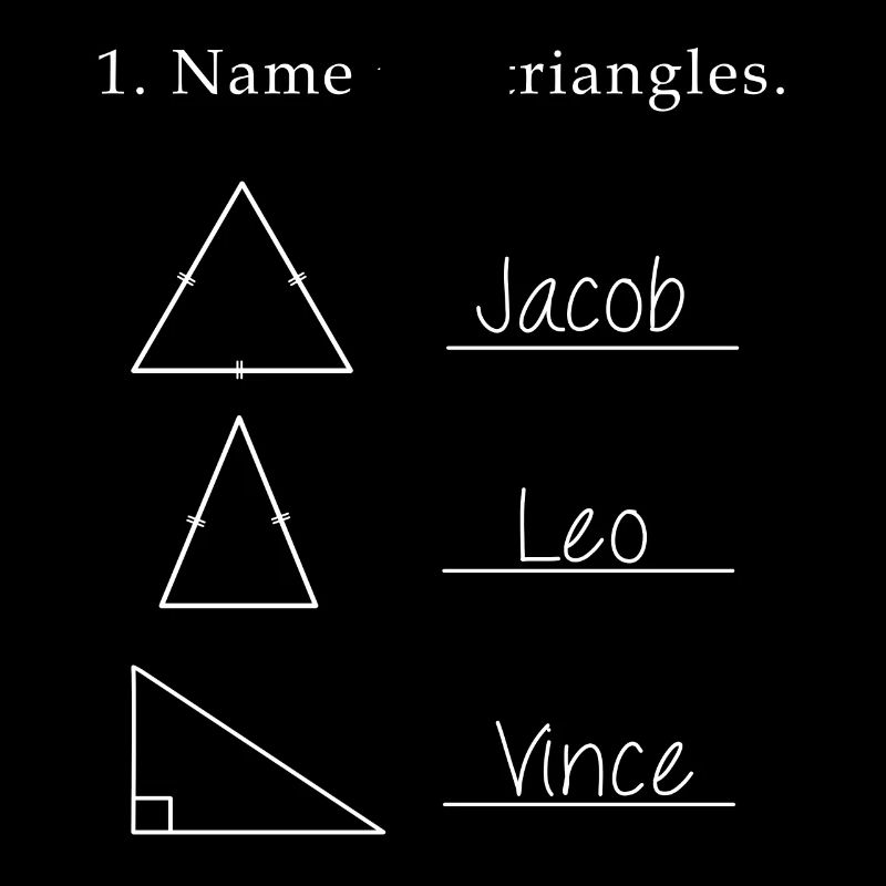 Nommez les triangles, les mathématiques, les sciences et la conception de l'école