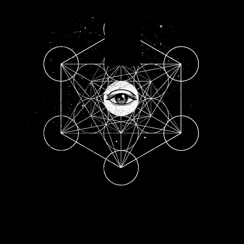 Heilige Geometrie Metatrons Cube Eye Psychedelic