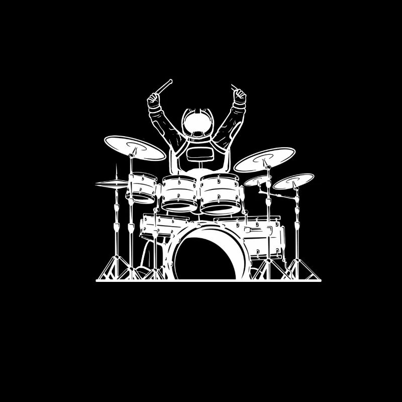 Drummer Astronaut Percussionist in Space