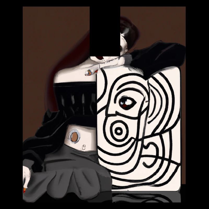 Kubismus Kunst Goth Mädchen Mit Einem Gemälde In