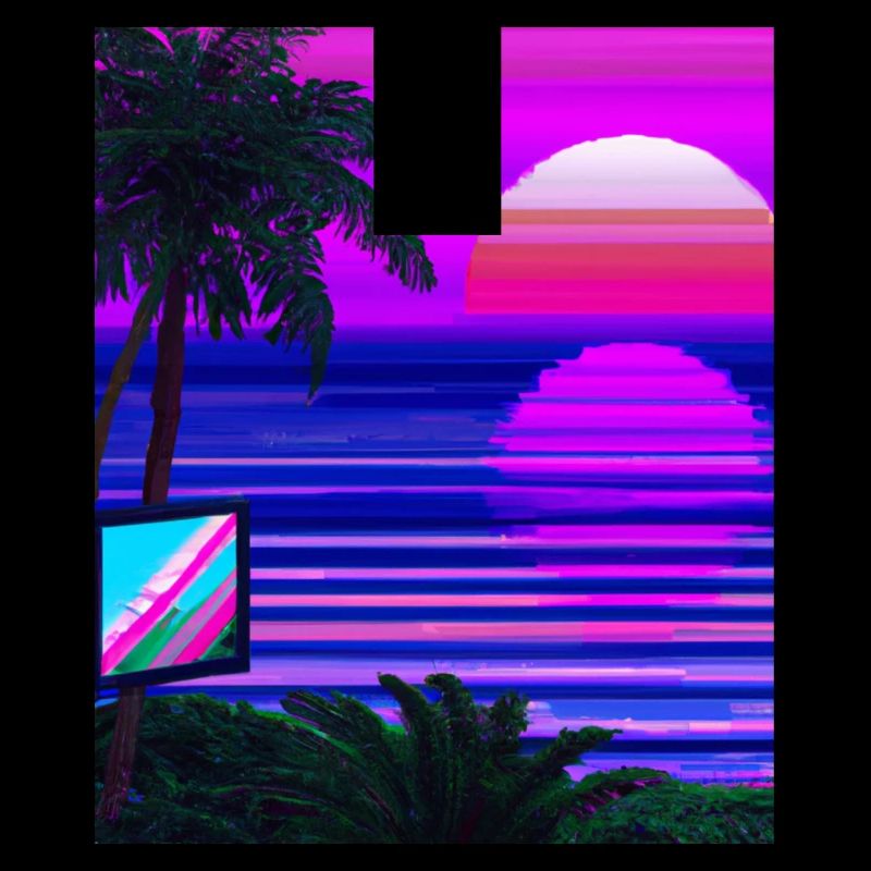Vaporwave Sun Synthwave Sunset Palms