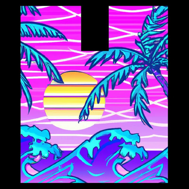 Synthwave Sun Hawaii Vaporwave Esthétique