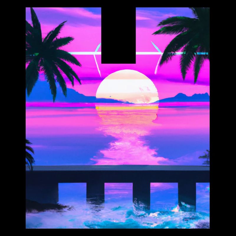 Synthwave Sun Hawaii Vaporwave Esthétique