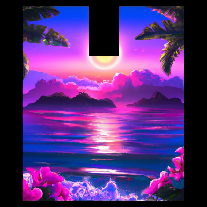Synthwave Sun Hawaii Vaporwave Esthétique