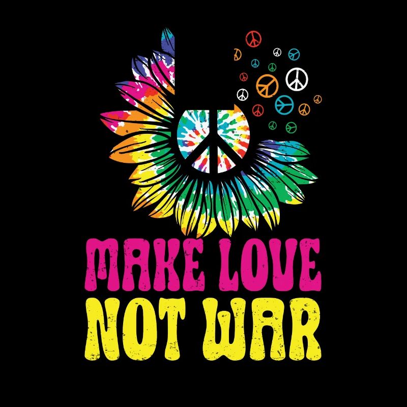 Hippie Peace Zeichen Frieden Blumen Blumenkind