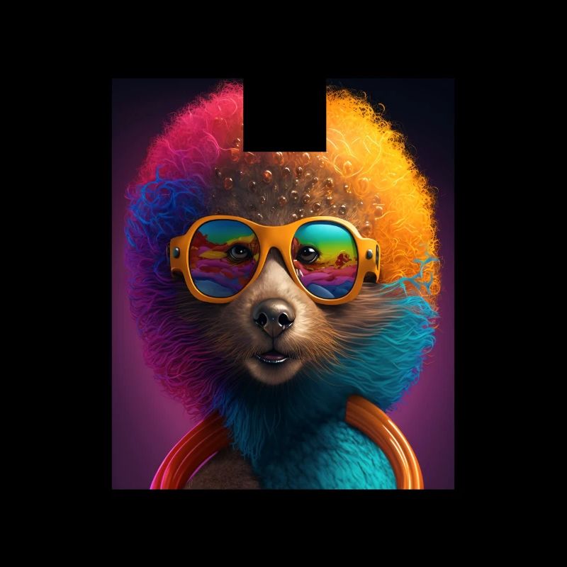 African Otter Pride Pop Art Black Afro Otter