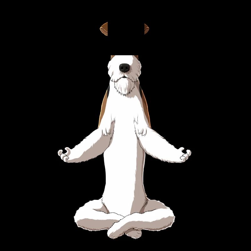 Meditierender Drahthaar Foxterrier Hund