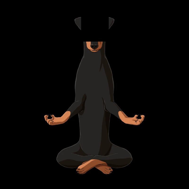 Meditierender Manchester Terrier Hund
