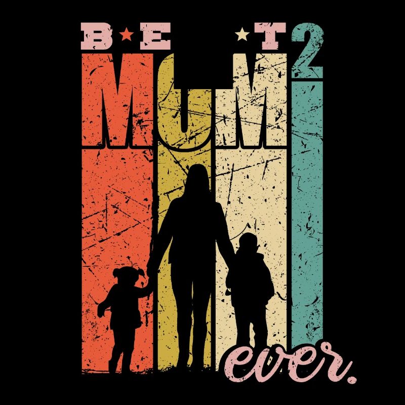 Best Mom Ever zweifache Mama Mutter mit 2 Kinder