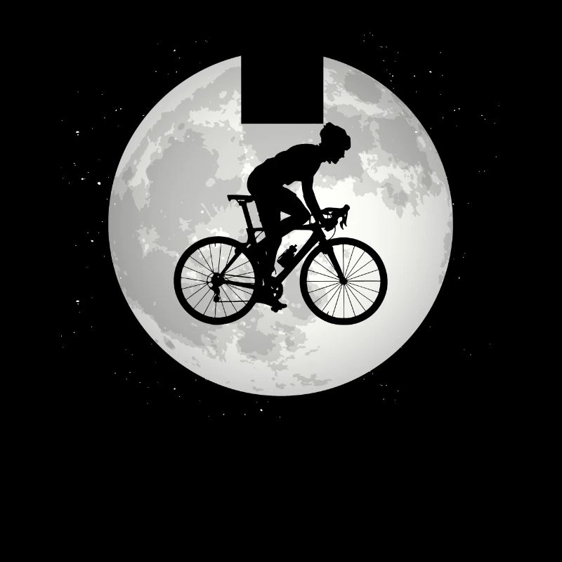 Full moon - Man cycling -
